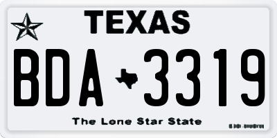 TX license plate BDA3319