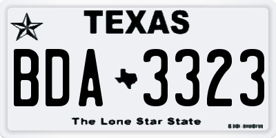 TX license plate BDA3323