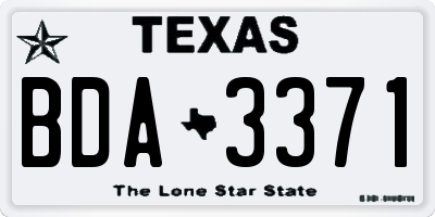 TX license plate BDA3371