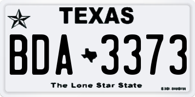 TX license plate BDA3373