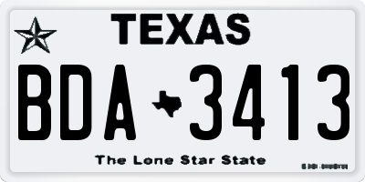 TX license plate BDA3413