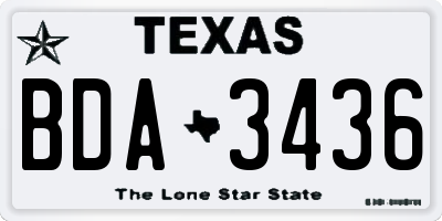 TX license plate BDA3436