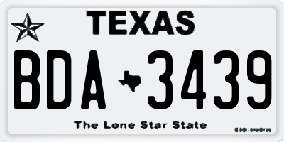 TX license plate BDA3439