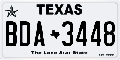 TX license plate BDA3448