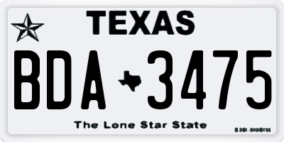 TX license plate BDA3475