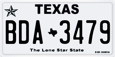 TX license plate BDA3479