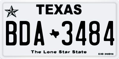 TX license plate BDA3484