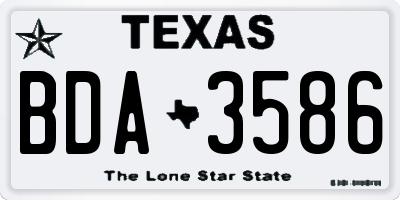 TX license plate BDA3586