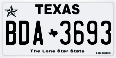 TX license plate BDA3693