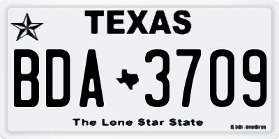TX license plate BDA3709