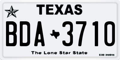 TX license plate BDA3710