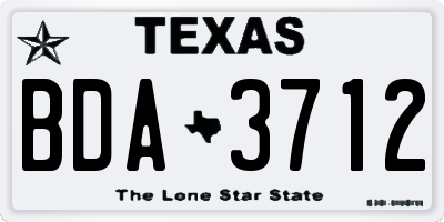 TX license plate BDA3712