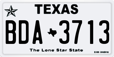 TX license plate BDA3713
