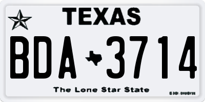 TX license plate BDA3714