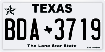 TX license plate BDA3719