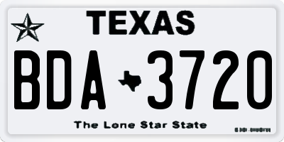 TX license plate BDA3720