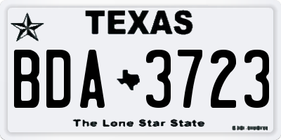 TX license plate BDA3723