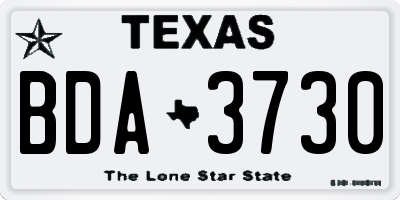 TX license plate BDA3730