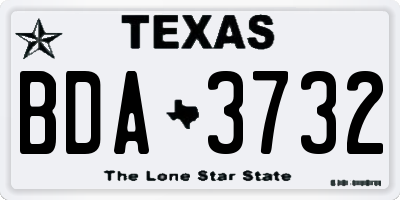 TX license plate BDA3732