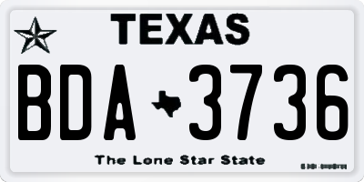 TX license plate BDA3736