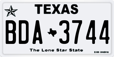 TX license plate BDA3744