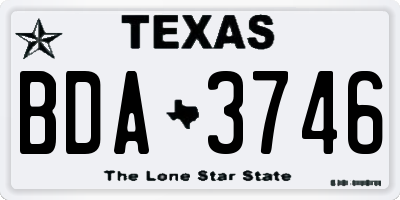 TX license plate BDA3746