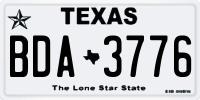 TX license plate BDA3776
