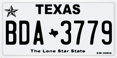 TX license plate BDA3779