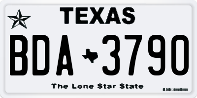 TX license plate BDA3790