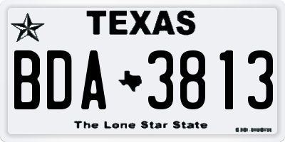 TX license plate BDA3813
