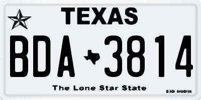 TX license plate BDA3814