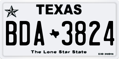 TX license plate BDA3824