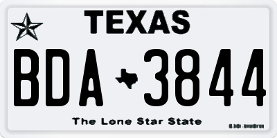 TX license plate BDA3844