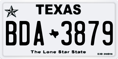 TX license plate BDA3879