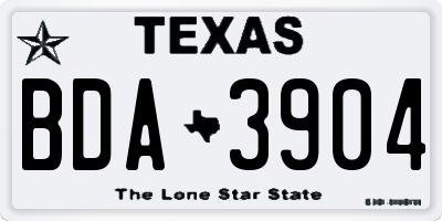 TX license plate BDA3904