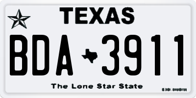 TX license plate BDA3911