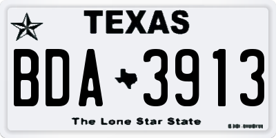 TX license plate BDA3913