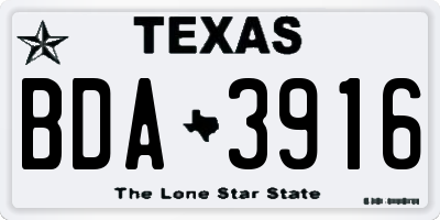 TX license plate BDA3916