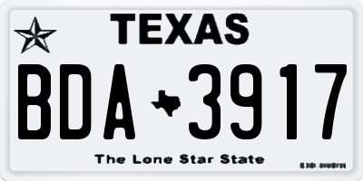 TX license plate BDA3917