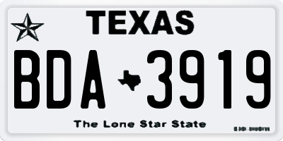 TX license plate BDA3919