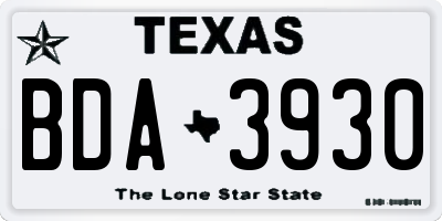 TX license plate BDA3930