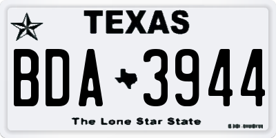 TX license plate BDA3944