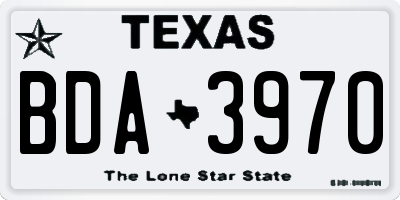 TX license plate BDA3970