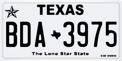 TX license plate BDA3975