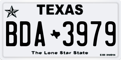TX license plate BDA3979