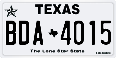 TX license plate BDA4015