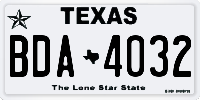TX license plate BDA4032