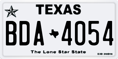 TX license plate BDA4054