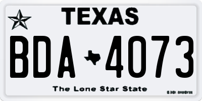 TX license plate BDA4073