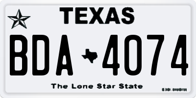 TX license plate BDA4074